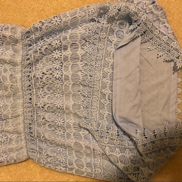 💜H&M Light Blue Mini Lace Patterned Dress - Picture 5 of 8